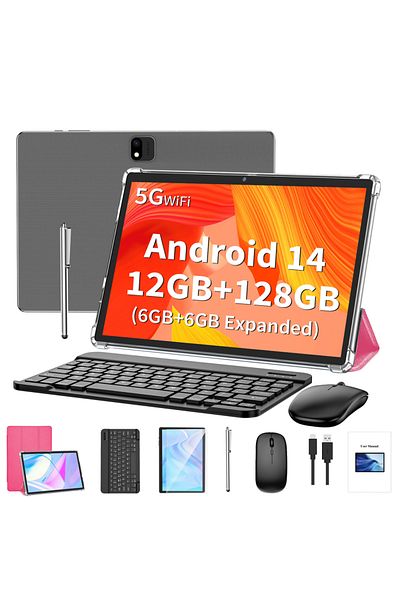 Choice Pink leather case Relndoo Android 14 Tablet 10.1 Inch, 12GB(6+6 Expanded) RAM+128GB ROM, Dual Camera