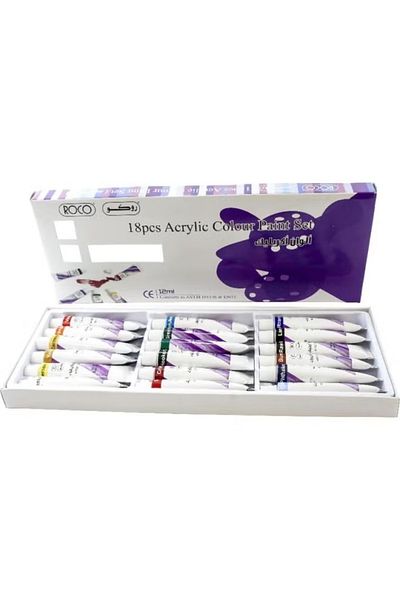 Roco 18-Piece Acrylic Colour Paint Set Multicolour