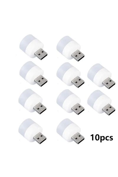 Choice White Light 10pcs 2/4/10 Pcs USB Night Light Warm White LED Plug-In Light Bulb Portable Home Environ