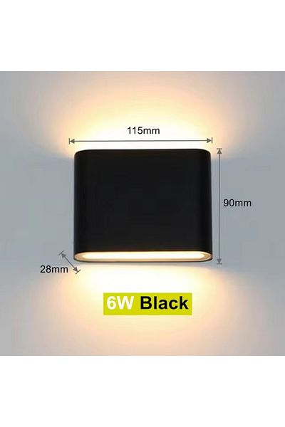 Choice 6W Black Outdoor Warm White Modern Waterproof outdoor 12W LED wall lamp IP65 Aluminum UP and Down Wa