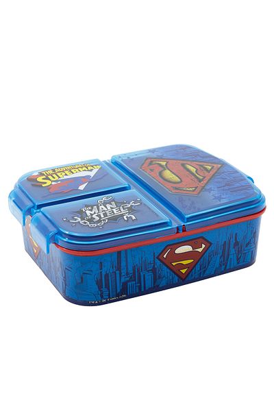 Superman Cutie sandwich, multicompartimente, albastru, fara BPA,
