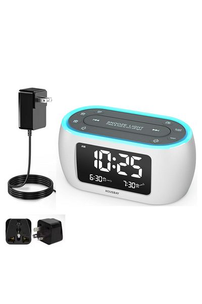 Choice Australian Glow Small Alarm Clock Radio for Bedrooms with 7 Color Night Light,Dual Alarm, Dimmer,USB