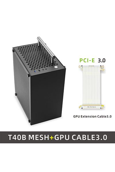 Choice هيكل كمبيوتر ألعاب T40 أسود من METALFISH T40 Mini ITX أسود اللون بسعة 7 لترات وشفاف مدمج