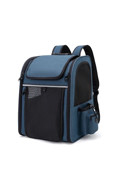 Choice Blue Pet Backpack Portable Breathable Outdoor Foldable Expandable Cat & Dog Backpack Large Capacity