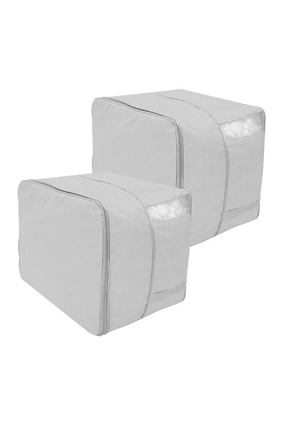 Choice 2Pcs Grey 2Pcs Large Compression Bag Ultra Large Capacity Foldable Quilt Clothes Closet Cabinet Orga