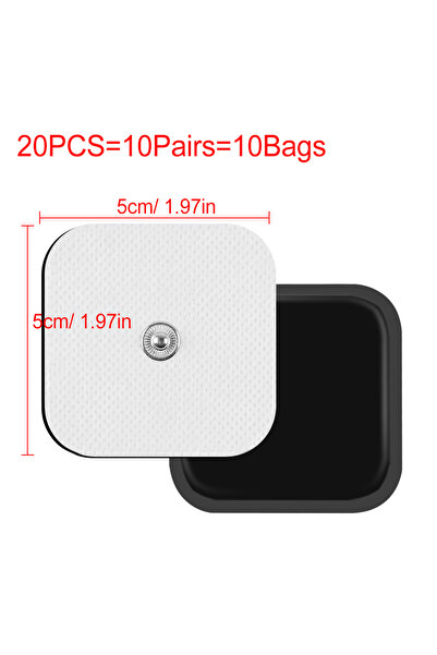 Choice10 20 قطعة من وسادات أقطاب التحفيز الكهربائي للعضلات (TENS) مقاس 5x5 سم...