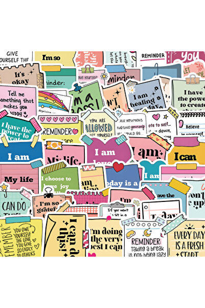 Choice ملصقات اختبار كلمات تحفيزية لطيفة، 50 قطعة، متعددة الألوان، ملصقات مله...