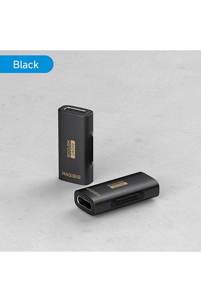 Choice محول هاجيبيس USB C أنثى إلى USB C أنثى أسود 80 جيجابت في الثانية 240 واط USB4 كابل تمديد مزدوج أنثى