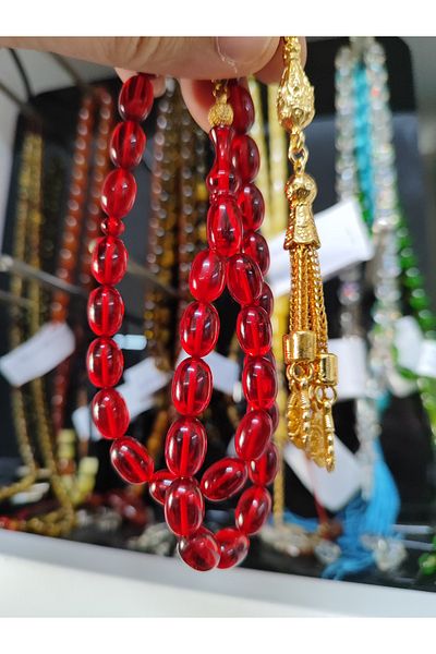akkuş Red Fire Amber Prayer Beads