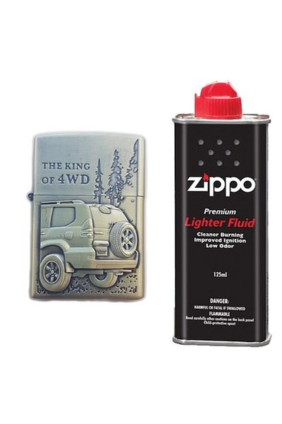 dalimag Metal Lighter, 3D Relief, 125 ml Liquid, King of 4WD Model, Green,