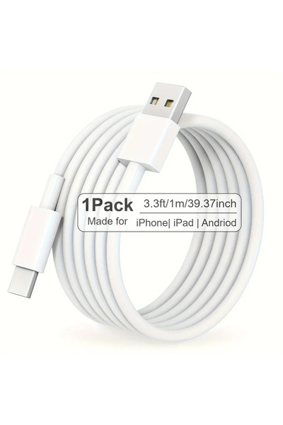 Choice شاحن سيارة أبيض معتمد من MFi، قطعتان - بطول 1 متر و2 متر - متوافق مع أ...