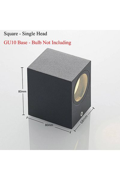 Choice Bulb Not Including Square Single Head Aluminum GU10 Base Outdoor Waterproof Wall Lights Garden Porch