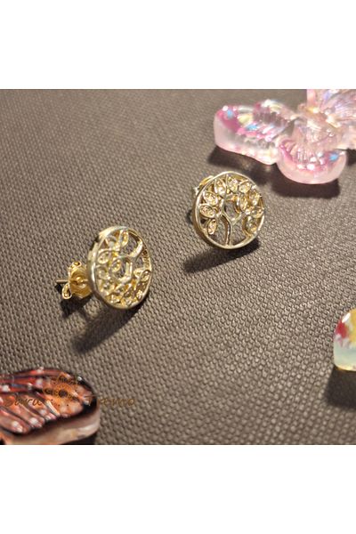 saratremo Gold-plated Earrings – Tree of Life Cut-out Design