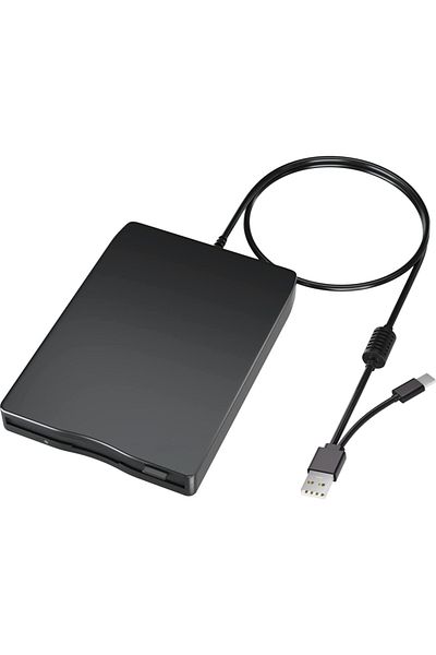 Choice محرك أقراص مرنة خارجي مقاس 3.5 بوصة، USB 3.0 Type-C محمول، قارئ أقراص FDD سعة 1.44 ميجابايت