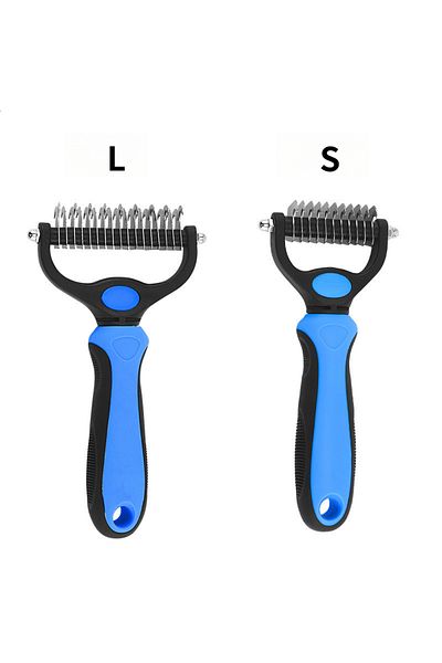Choice S Blue A Pet Double-sided Knot Comb Dog Comb Dog Comb Cat Beauty Hair Removal Cat Comb Pet Supplies