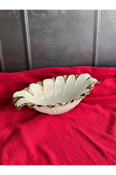 ROSSEV Flora Gold Oval Serving Plate 27cm