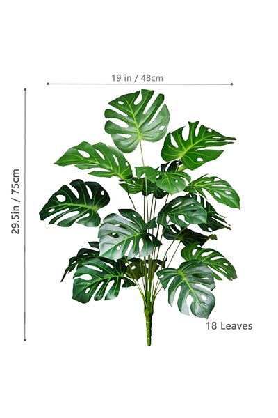 Choice GBY6-18Y-SL-75-T13 40-103cm /40.5in Artificial Monstera Plants Fake Palm Tree Plastic Turtle Leaves