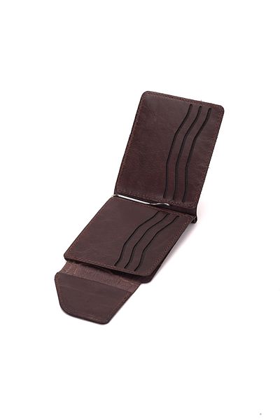 Niki Leather Rafel Brown Crocodile Genuine Leather Wallet with Money Clip and Magnet Cover