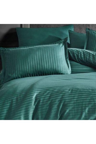 Pucioasa Set 2 fete de perna damasc din bumbac 50x70 cm, verde petrol