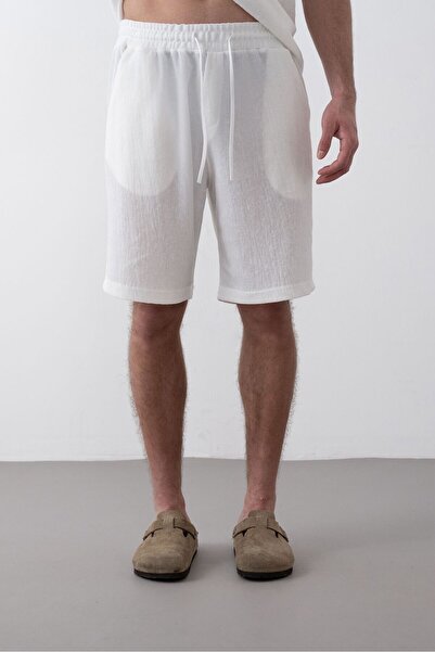TÜZeMEN Textured Fabric Shorts