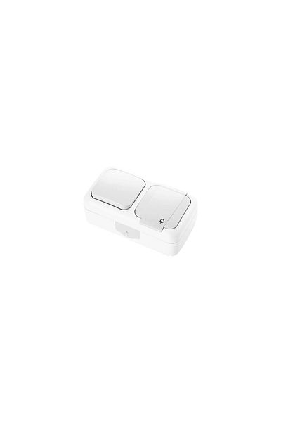 Viko by Panasonic Schuko Socket + Switch IP54 White Palmiye Viko