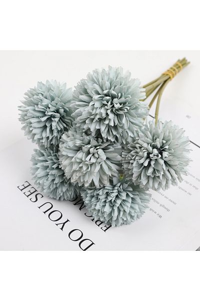 Choice Blue 6pcs 6 artificial dandelion and chrysanthemum ball bouquets - perfect for home, office, coffee