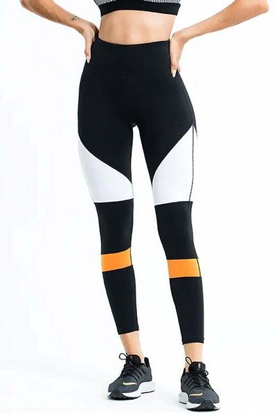 Fizion Women's Contrast Sports Pants, High-Performance, Multicolor, Black/White