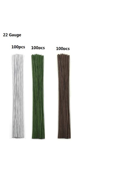 Choice 22Gauge SET 100 PCS 22/20 Gauge LightGreen Floral Wire Stems for Artificial Flower Making,Florist Wi