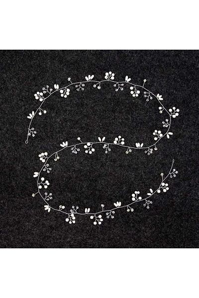 KERNOWSUN - Wedding Hair Accessory, Silver, with Pearls and Crystals