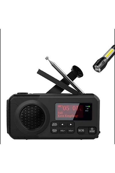 Choice black DAB/DAB+/FM Digital Radio with 5000mAh power bank Solar Emergency SOS Radio with hand crank r