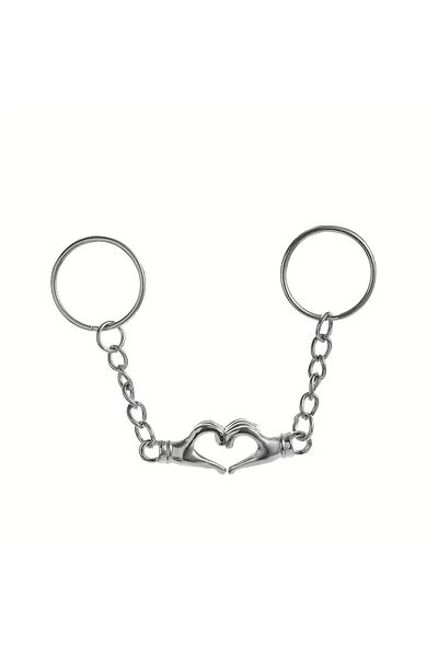 saratremo Set keychains with magnets - two hands that attract and form a heart