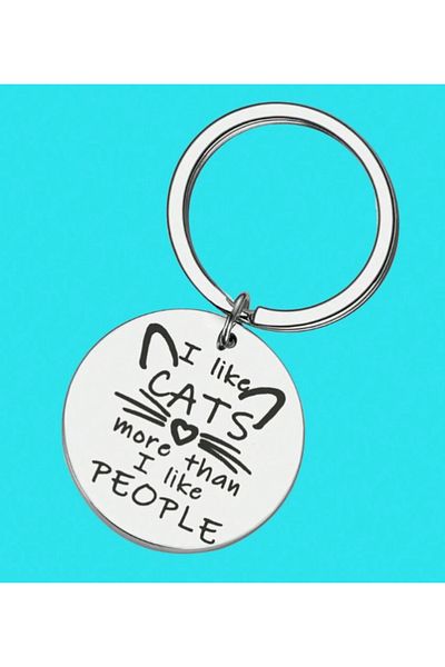 saratremo Keychain 'I Like Cats' – Stainless Steel