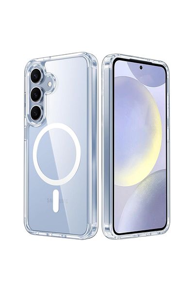 Choice For Galaxy S24 FE Clear Clear Crystal Magnetic Case for Magsafe Samsung S25 S23 S24 Plus S22 Ultra S