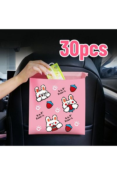 Choice rabbit 30pcs 30pcs Car Garbage Bag Easy To Stick Disposable Portable Bag Waterproof and Leak Proof B