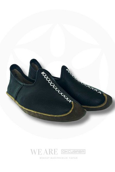 okcubaba Black Handmade Yemeni – Genuine Leather Traditional Archery Outdoor Shoes