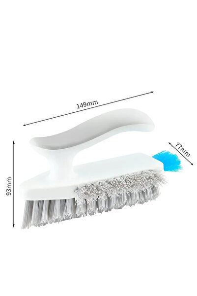 Choice1 White 4In1 V Shape Scrubber Brush Deep Decontamination Long Handle Stiff Bristles for Kitchen Bathro