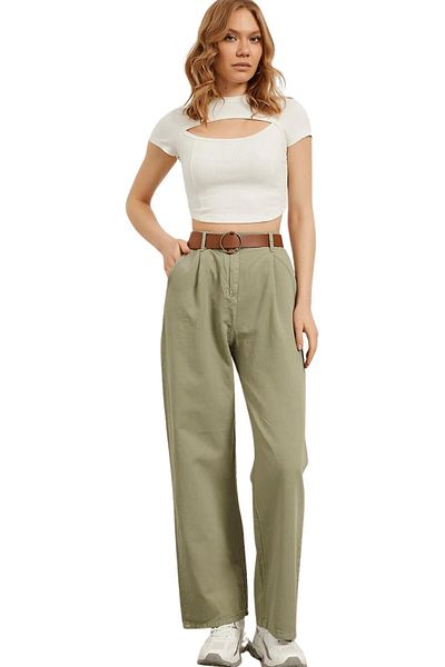 İKLİM LİFE Belted Palazzo Gabardine Trousers