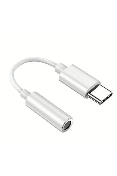 Choice محول سماعة أذن USB Type C إلى 3.5 Jack أبيض، كابل صوت USB-C 3.5 مم لأجهزة iPhone 15 15 Pro