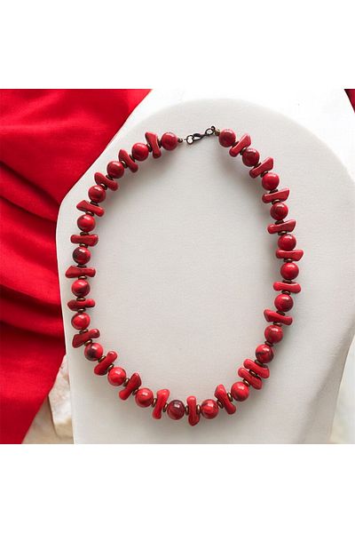 Great Fast Bohemian Fire – Root Chakra Compatible Red Handmade Necklace