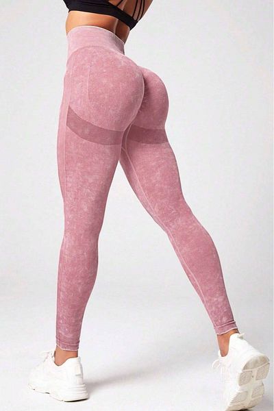 Fizion Textured shaping sports tights, Thunder-Dust, Pink