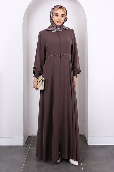 İmajButik Κούφιο μανίκι βιζόν με φεράκι με φερμουάρ