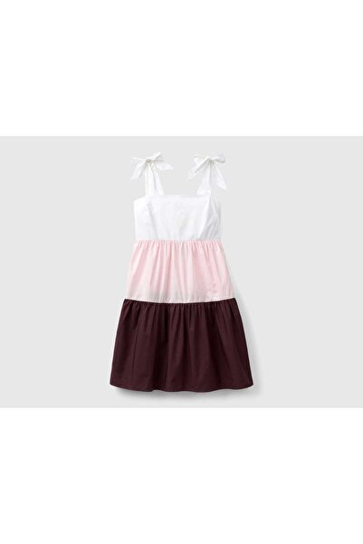 United Colors of Benetton Sleeveless Short Women's Dress with Bow Straps