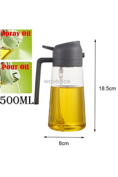 Choice grey 500ml 2in1 500ml Plastic Spray Oil Sprayer Bottle Spray Oil Dispenser Oil Jar Cruet BBQ Kitchen