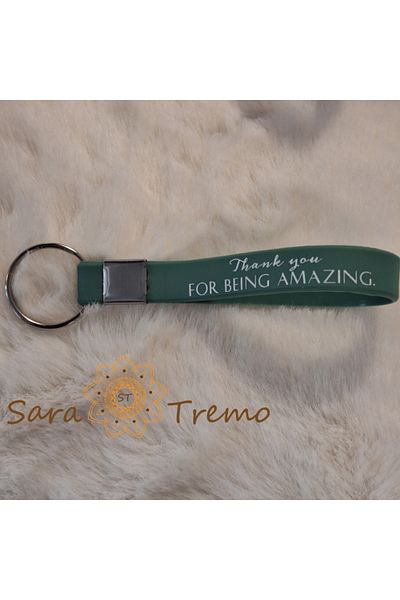 saratremo Silicone Strap Keychain – Metal Clasp and Motivational English Message