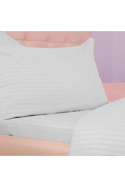 Pucioasa Set of 2 polycotton damask pillowcases 50x70 cm, Pucioasa, white