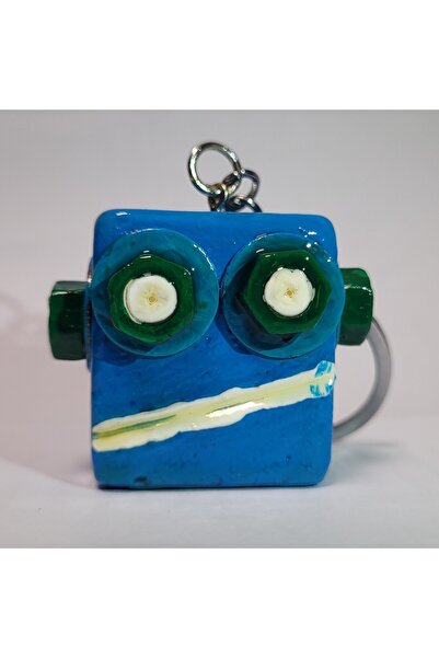 STE "جيب الروبوت" - سلسلة مفاتيح روبوت مصنوعة يدويًا (5 × 4 × 2 سم)