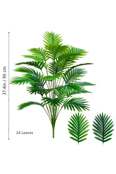 Choice SWK-24Y-95-2T19 53-123cm Artificial Palm Tree Tropical Fake Plant Green Plastic Palm Leaf Branches