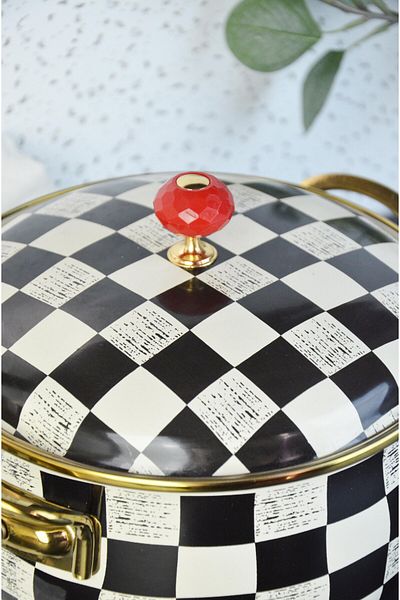 PONCİKPAZAR Elite Class 18 cm Checkerboard Cake Pot
