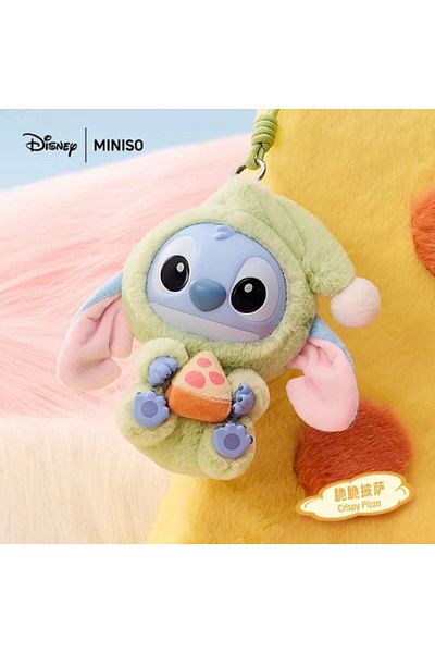 Stitch Eat Something Before Sleep Plush Toy with Random Characters and Hanging Rope