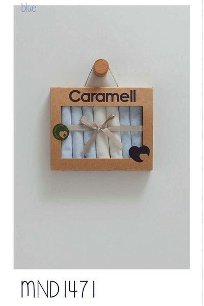 Caramell My Baby Kumsal 100% Cotton 7-Pack Baby Mouth Wipes New Season Cute Teddy Bear Blue Mbk1471